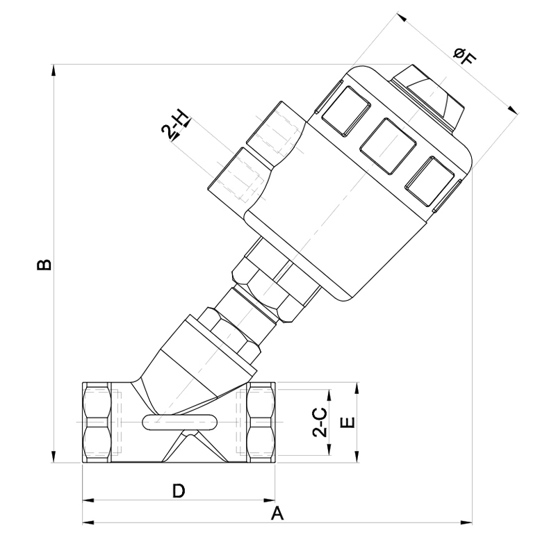 Plastic Head Angle Seat Valve