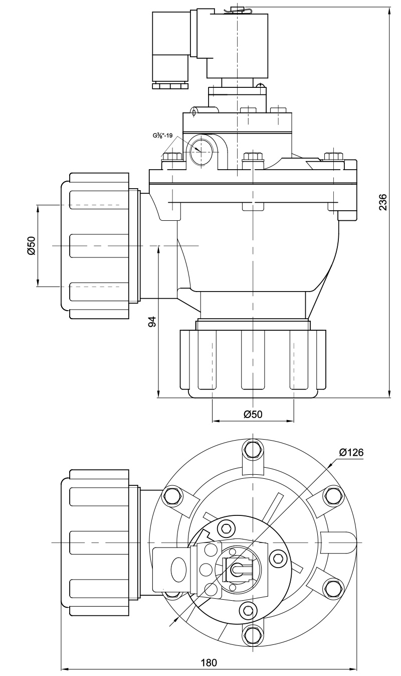 RMF-45DD Right Angle Pulse Jet Valve