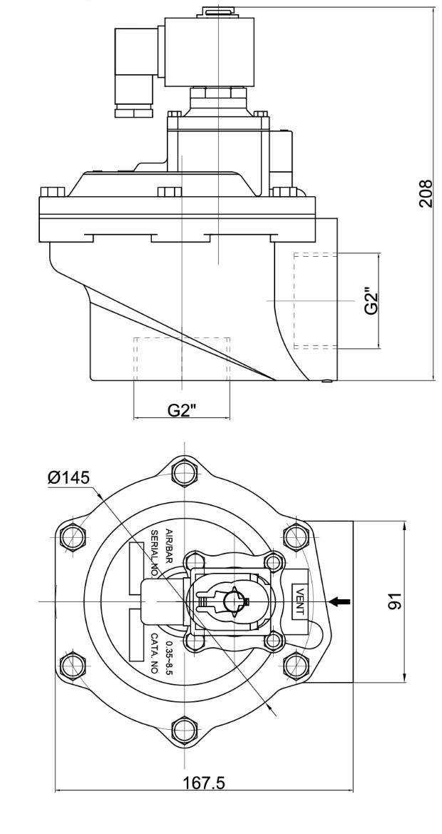 RMF-Z-50S-A Right Angle Pulse Jet Valve