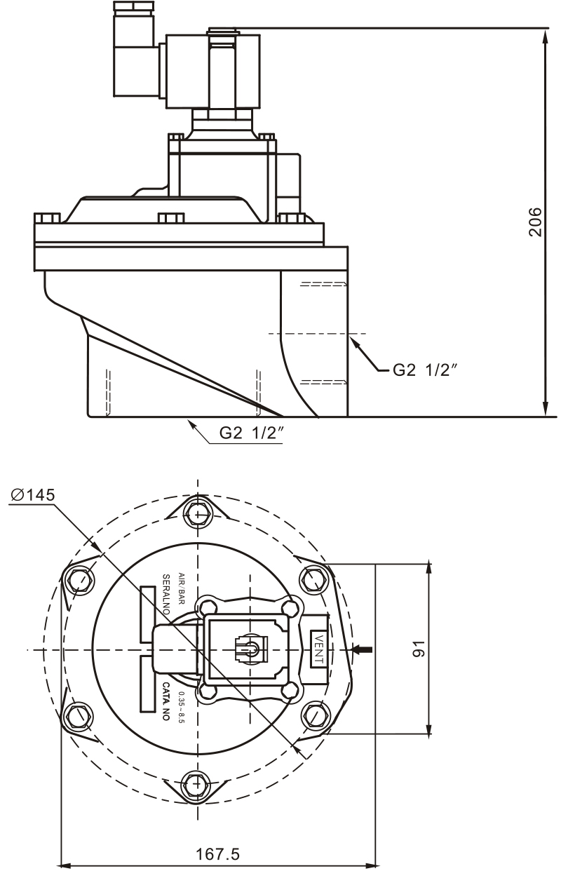 RMF-Z-62S-A Right Angle Pulse Jet Valve