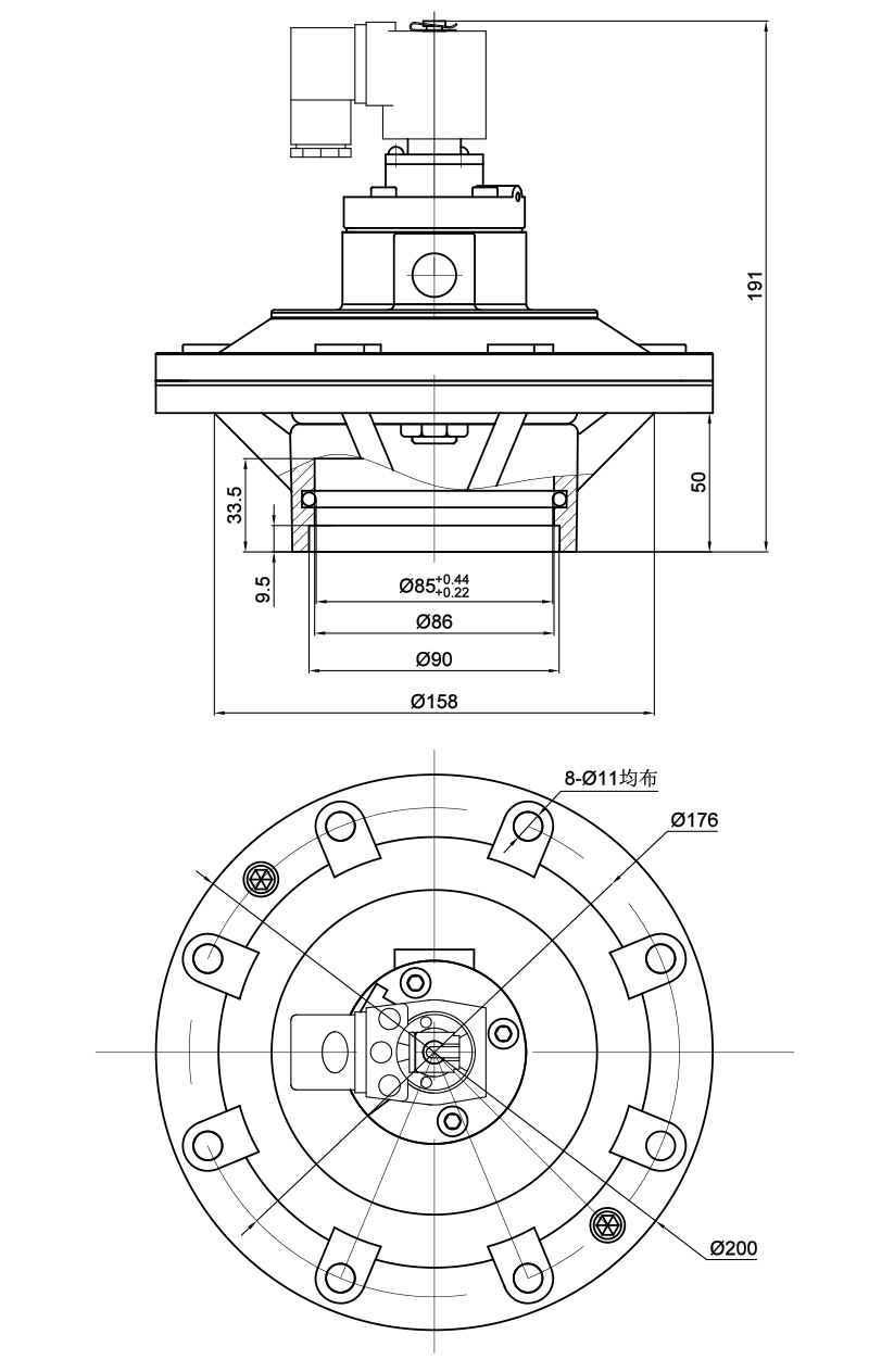RMF-Y-86S Quick Mount Pulse Solenoid Valve