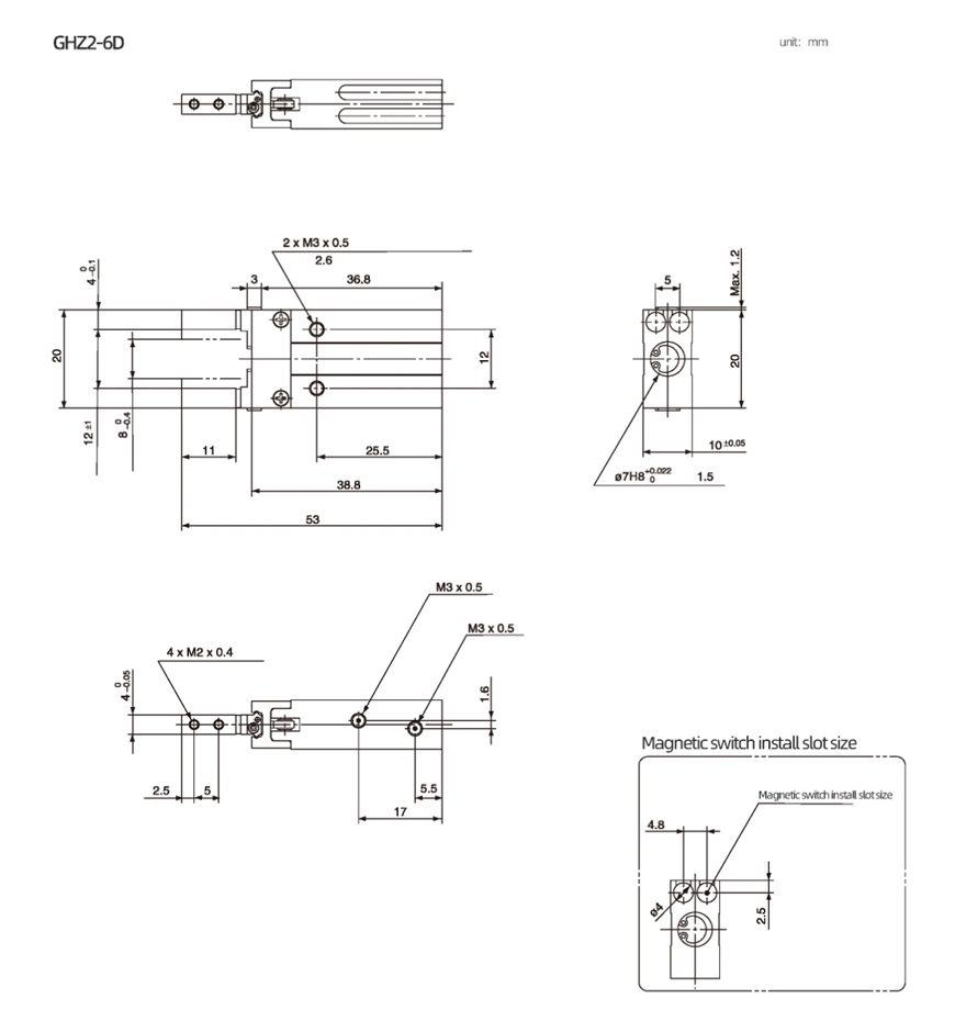 Linear Guide Parallel Type Air Gripper GHZ2 Series