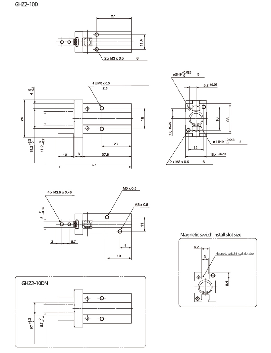 Linear Guide Parallel Type Air Gripper GHZ2 Series