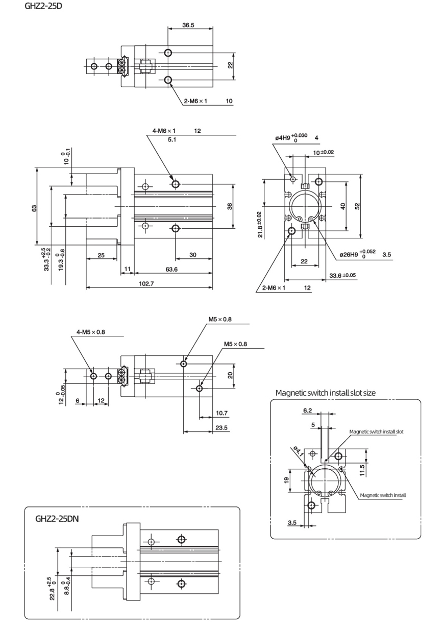 Linear Guide Parallel Type Air Gripper GHZ2 Series