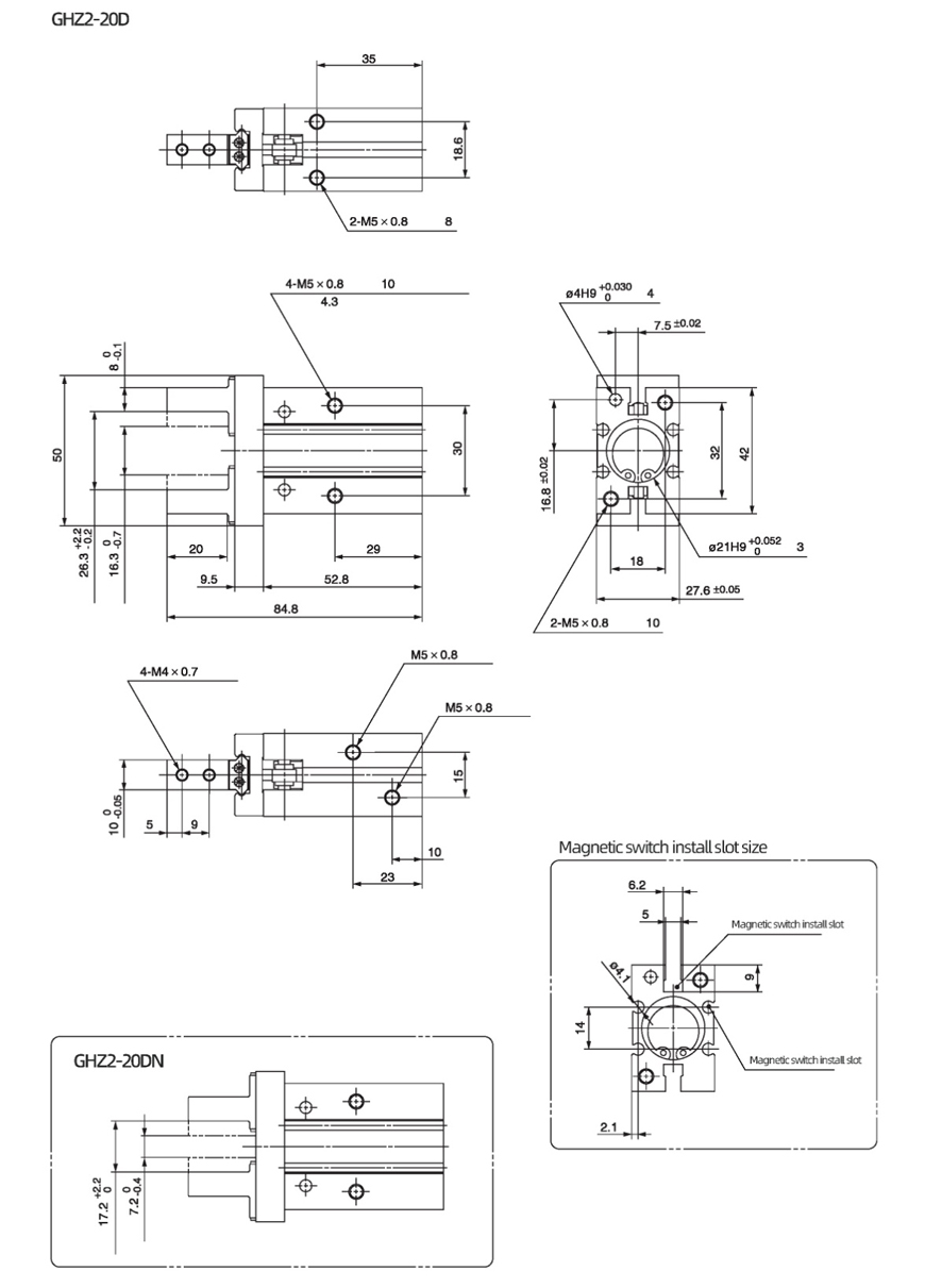 Linear Guide Parallel Type Air Gripper GHZ2 Series