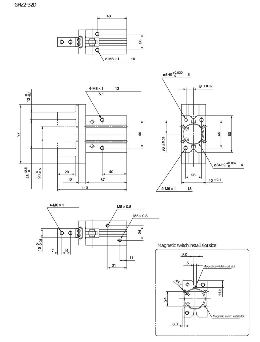 Linear Guide Parallel Type Air Gripper GHZ2 Series