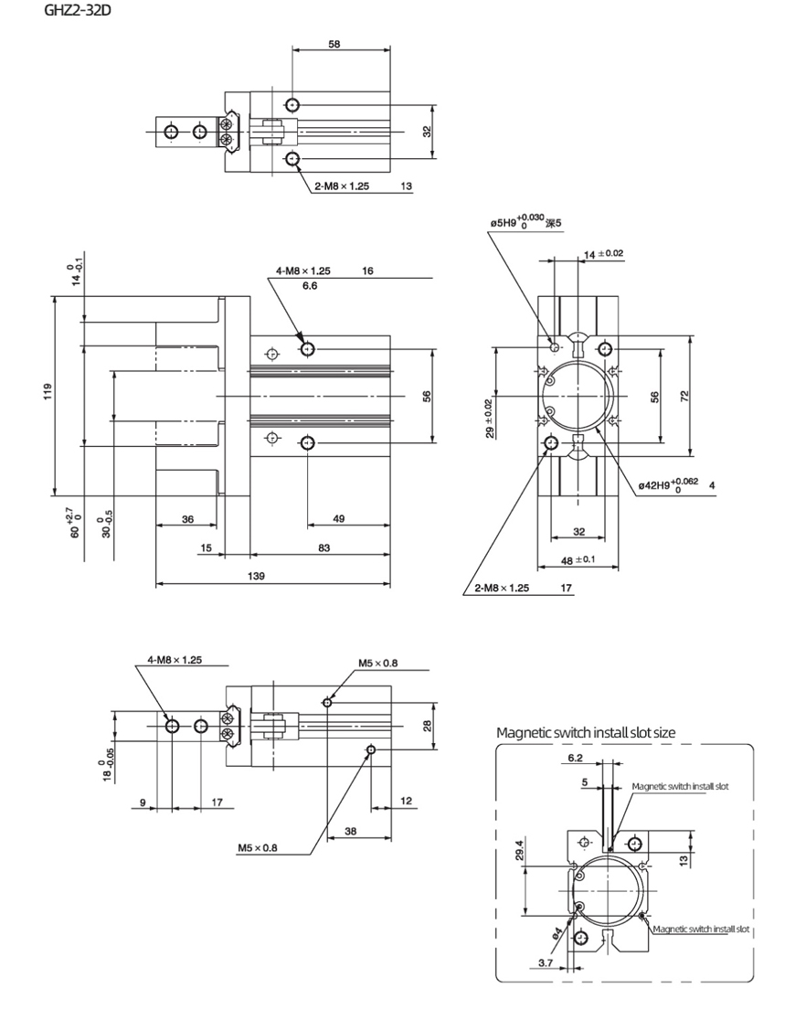 Linear Guide Parallel Type Air Gripper GHZ2 Series