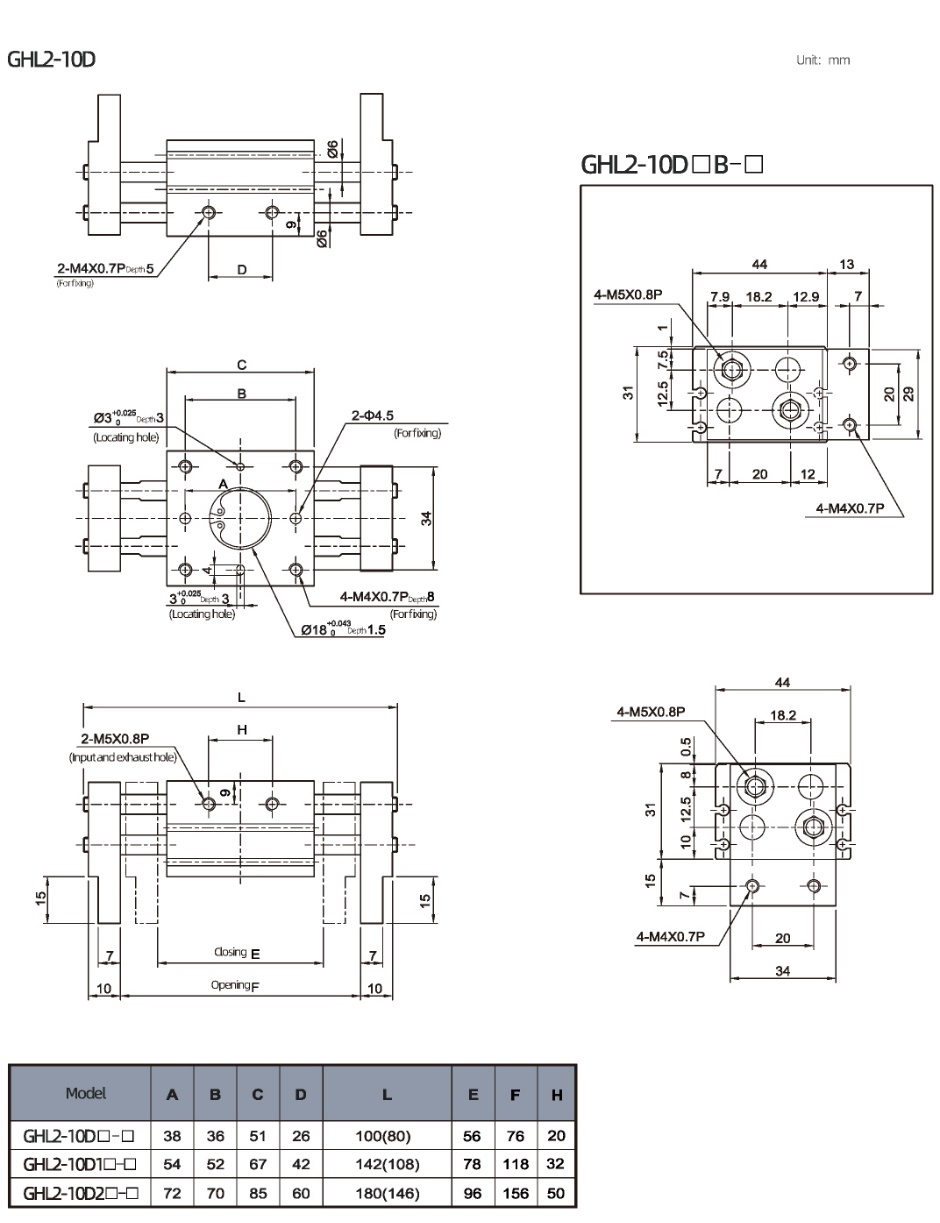 Wide Type Parallel Style Air Gripper GHL2 Seires