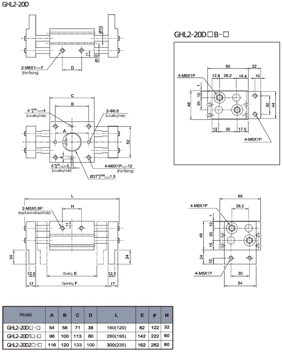 Wide Type Parallel Style Air Gripper GHL2 Seires