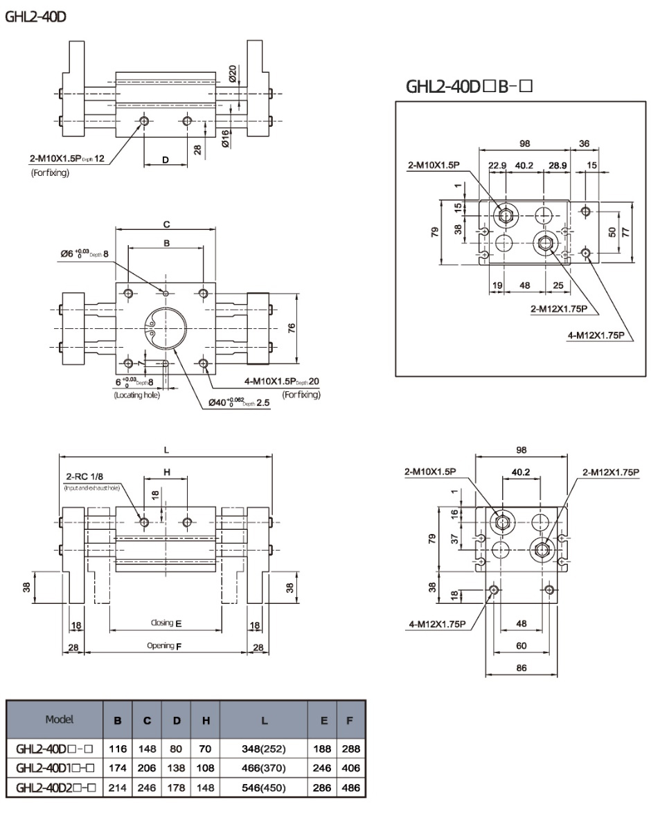 Wide Type Parallel Style Air Gripper GHL2 Seires