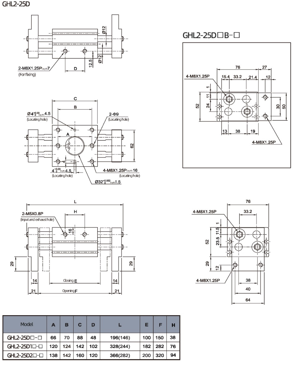 Wide Type Parallel Style Air Gripper GHL2 Seires