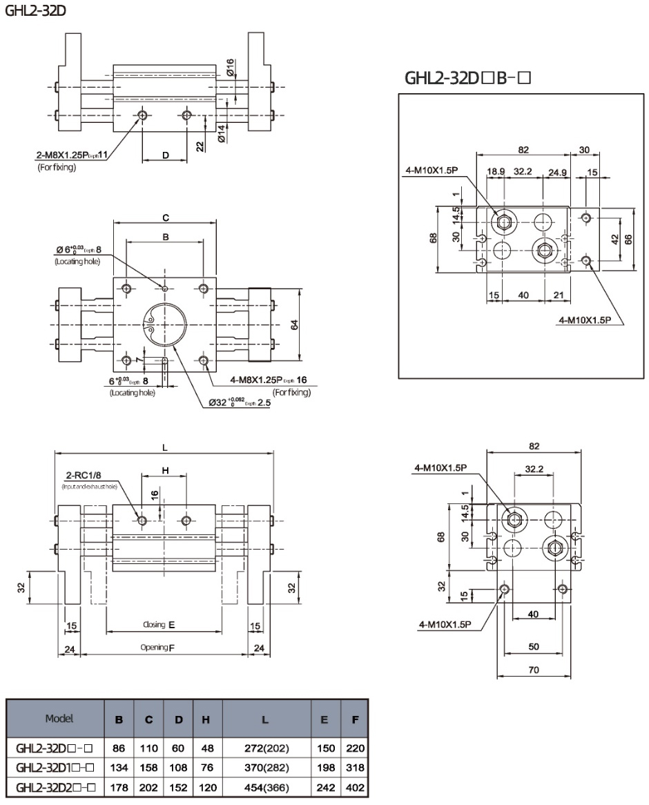Wide Type Parallel Style Air Gripper GHL2 Seires