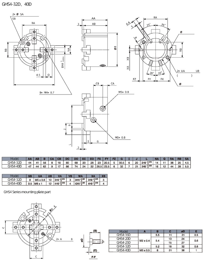 Slide Guide Round Body Air Gripper 2-Finger Type GHS2 Series