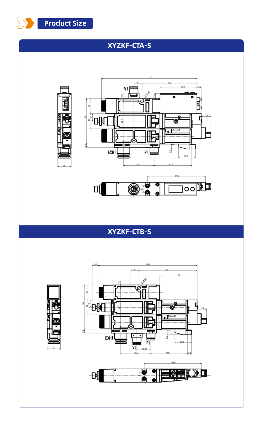 XYZKF-CTA(B)-S VACUUM GENERATOR