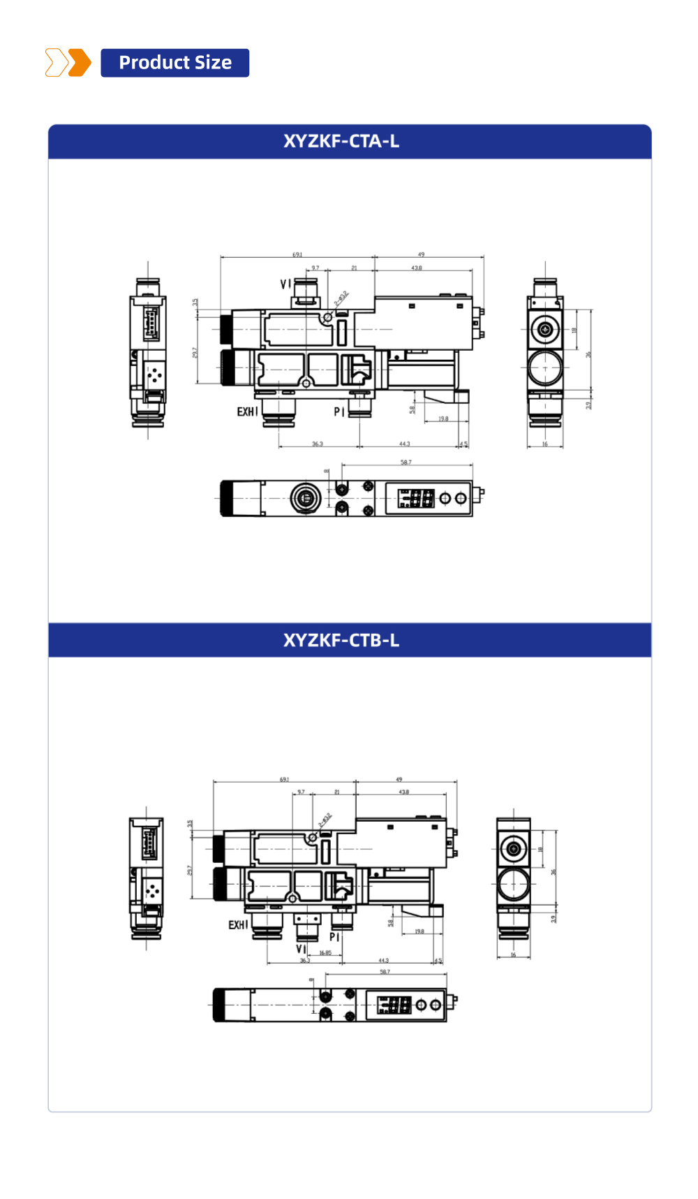 XYZKF-CTA(B)-L VACUUM GENERATOR