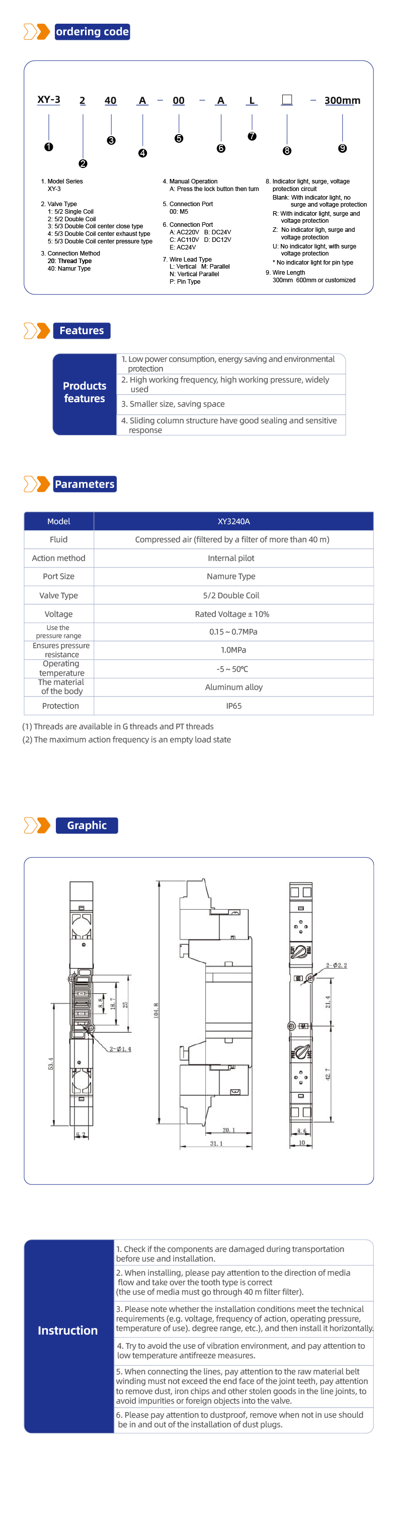 XY3240A XY Directional Control Valve