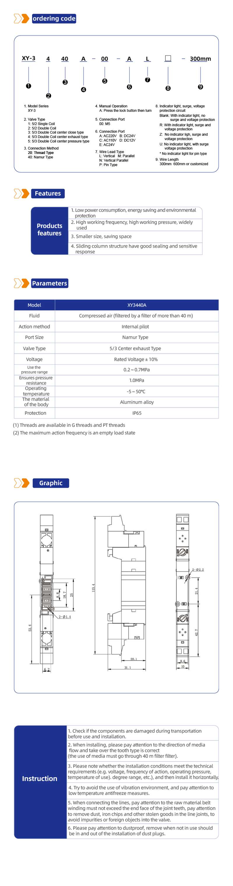 XY3440A Directional Control Valve