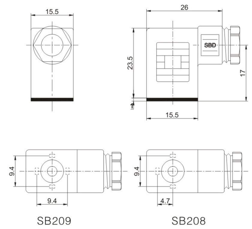 SB208 Connector DIN43650C