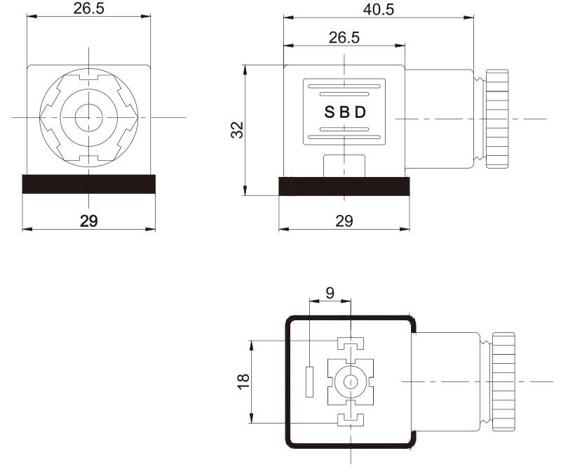 SB211 Connector DIN43650A